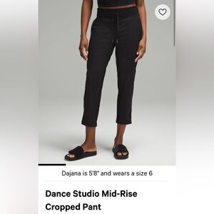 Lululemon Dance studio Mid-rise cropped pants Black size 6